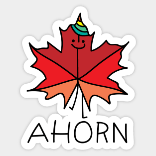 Maple leaf as a unicorn Sticker